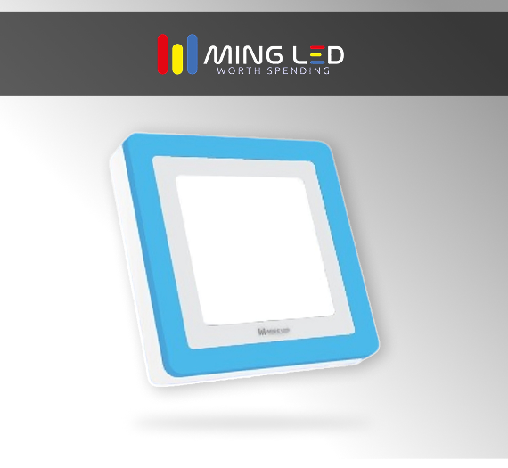 LED Dual Color Square Panel Light – Cool + Blue